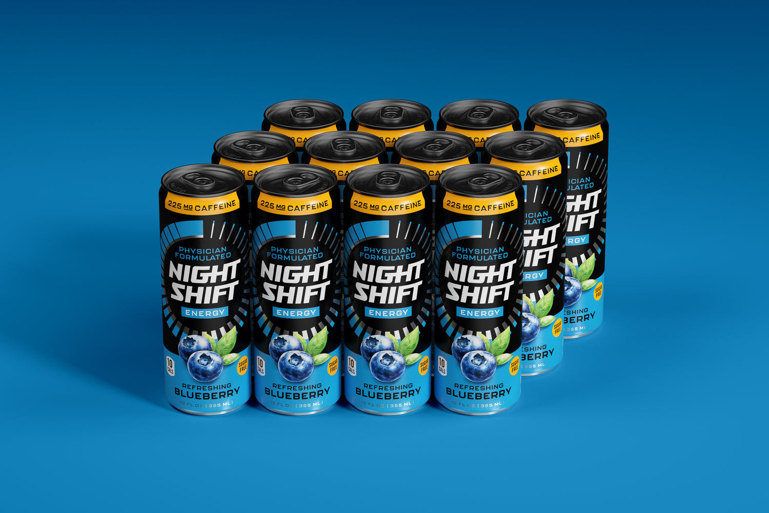 Refreshing Blueberry Flavored Energy Drink - 12 Pack