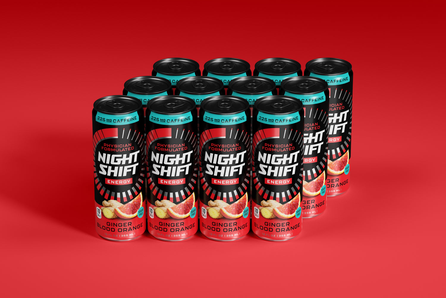 Night Shift Energy - Ginger Blood Orange 12 Pack