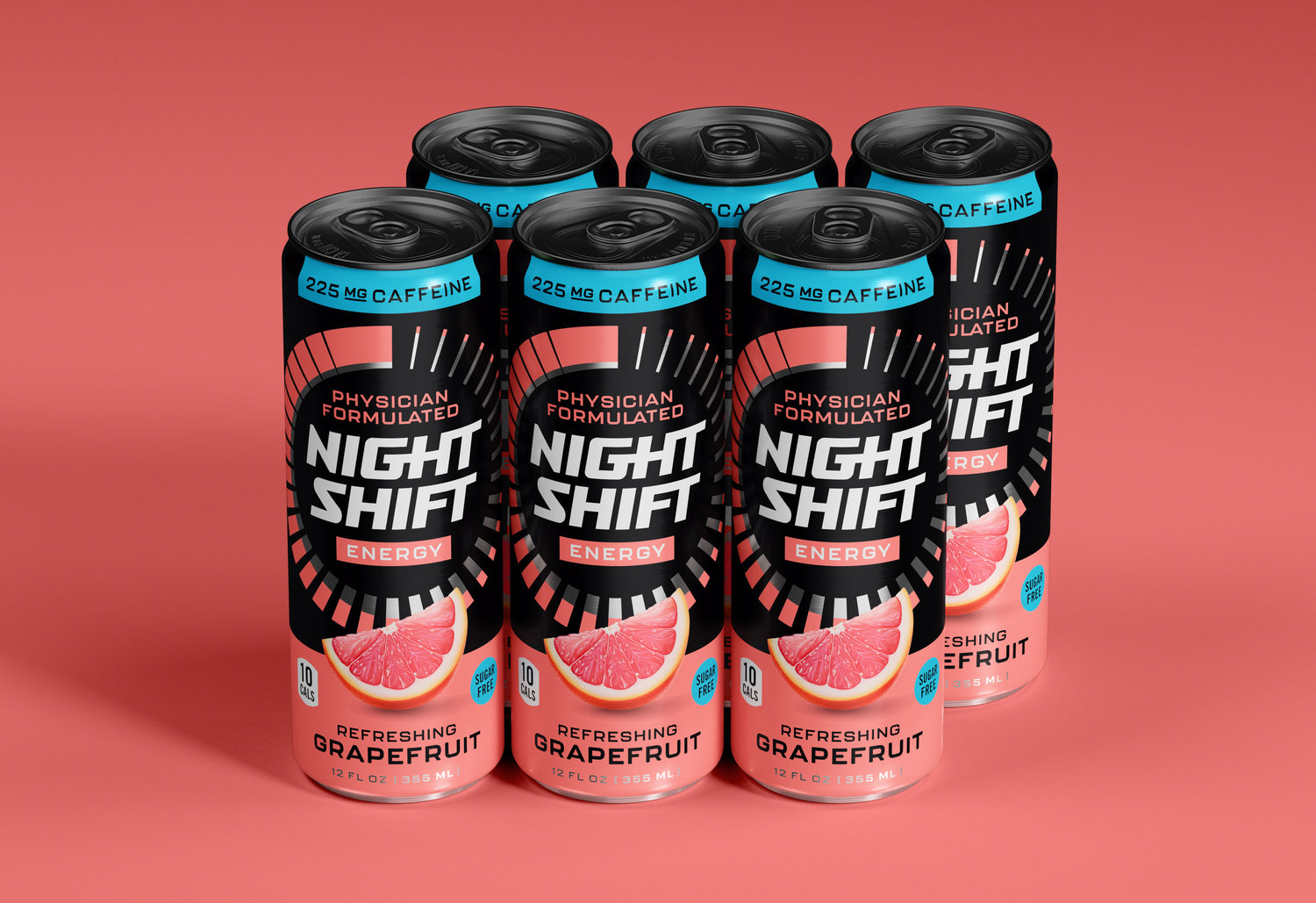 Refreshing Grapefruit Flavored Energy Drink - 6 Pack. FREE SHIPPING. TAXES INCLUDED.