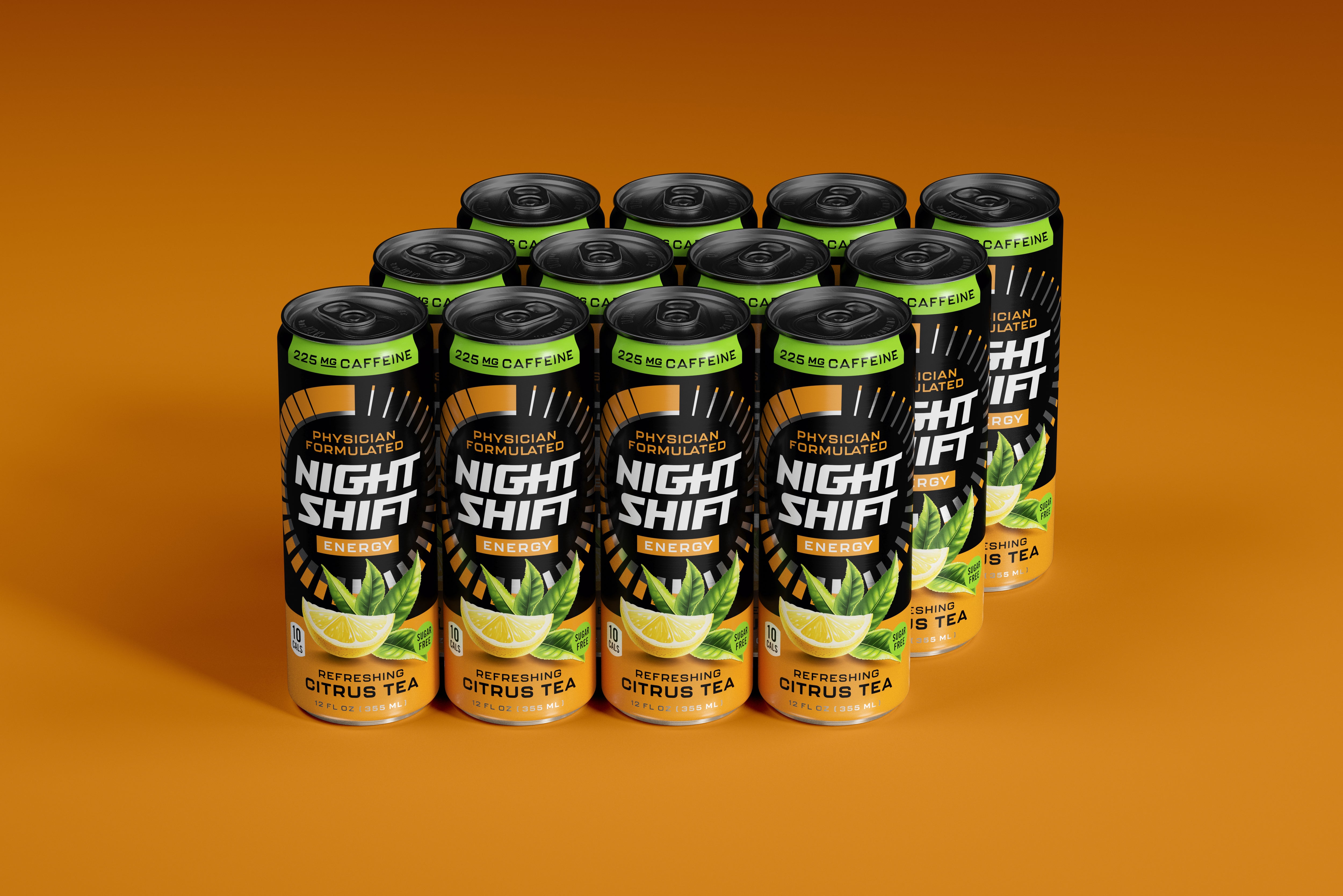 Refreshing Citrus Tea Flavored Energy Drink - 12 Pack. FREE SHIPPING. TAXES INCLUDED.