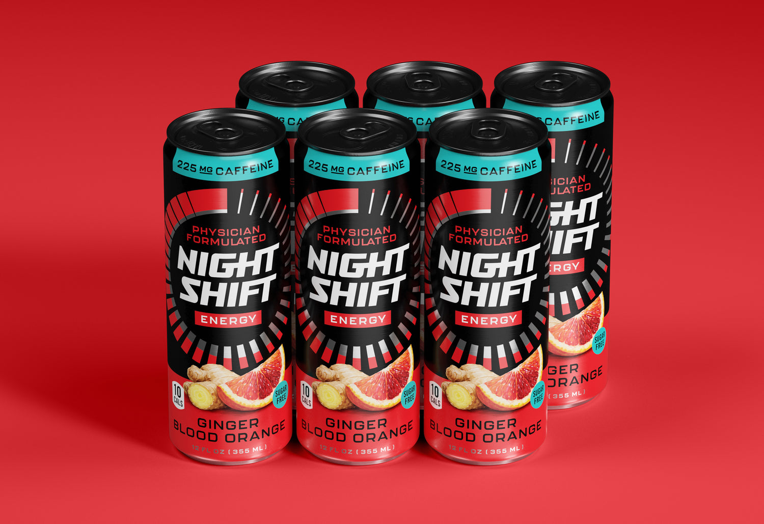 Night Shift Energy - Ginger Blood Orange 6 Pack