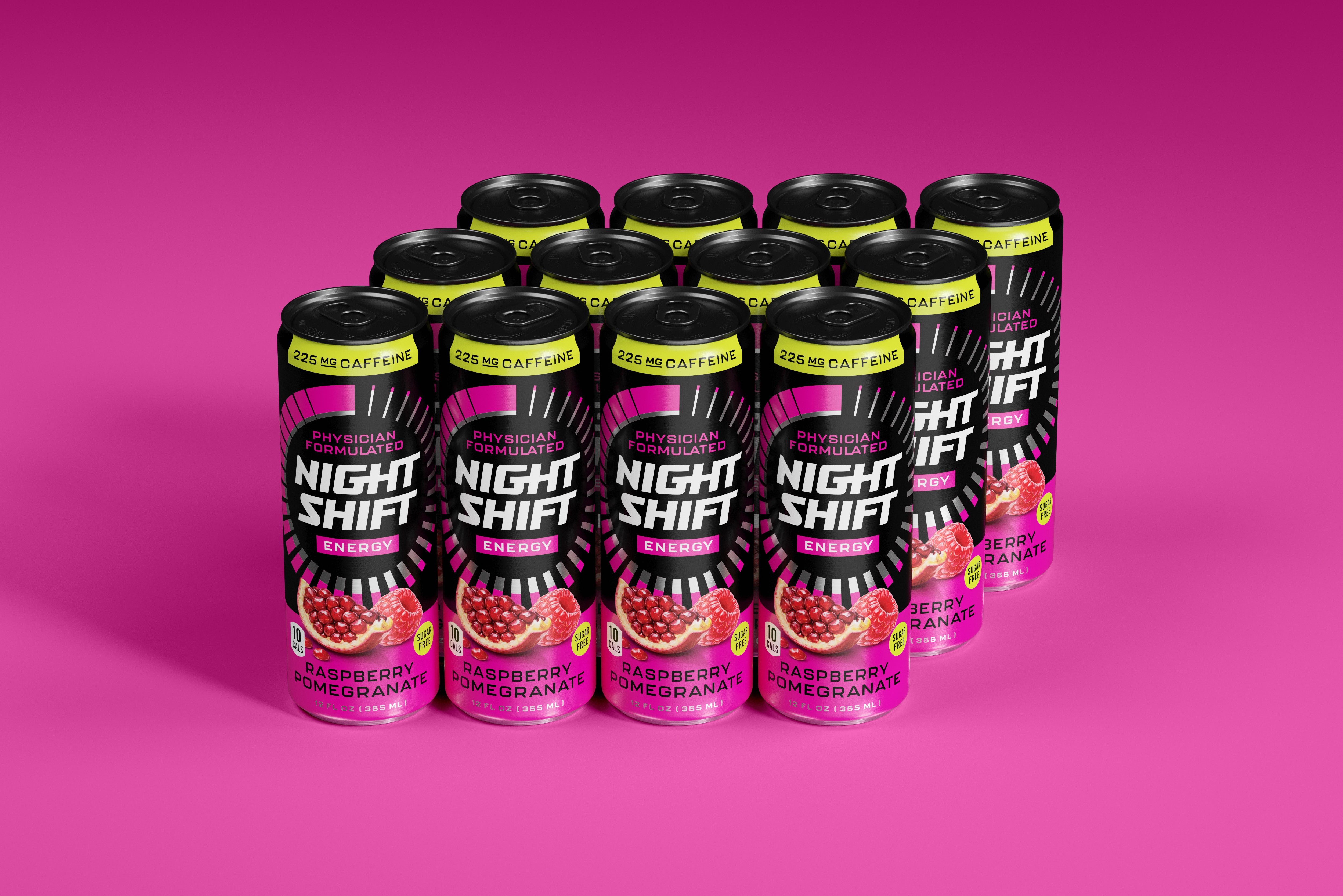 Night Shift Energy - Raspberry Pomegranate 12 Pack