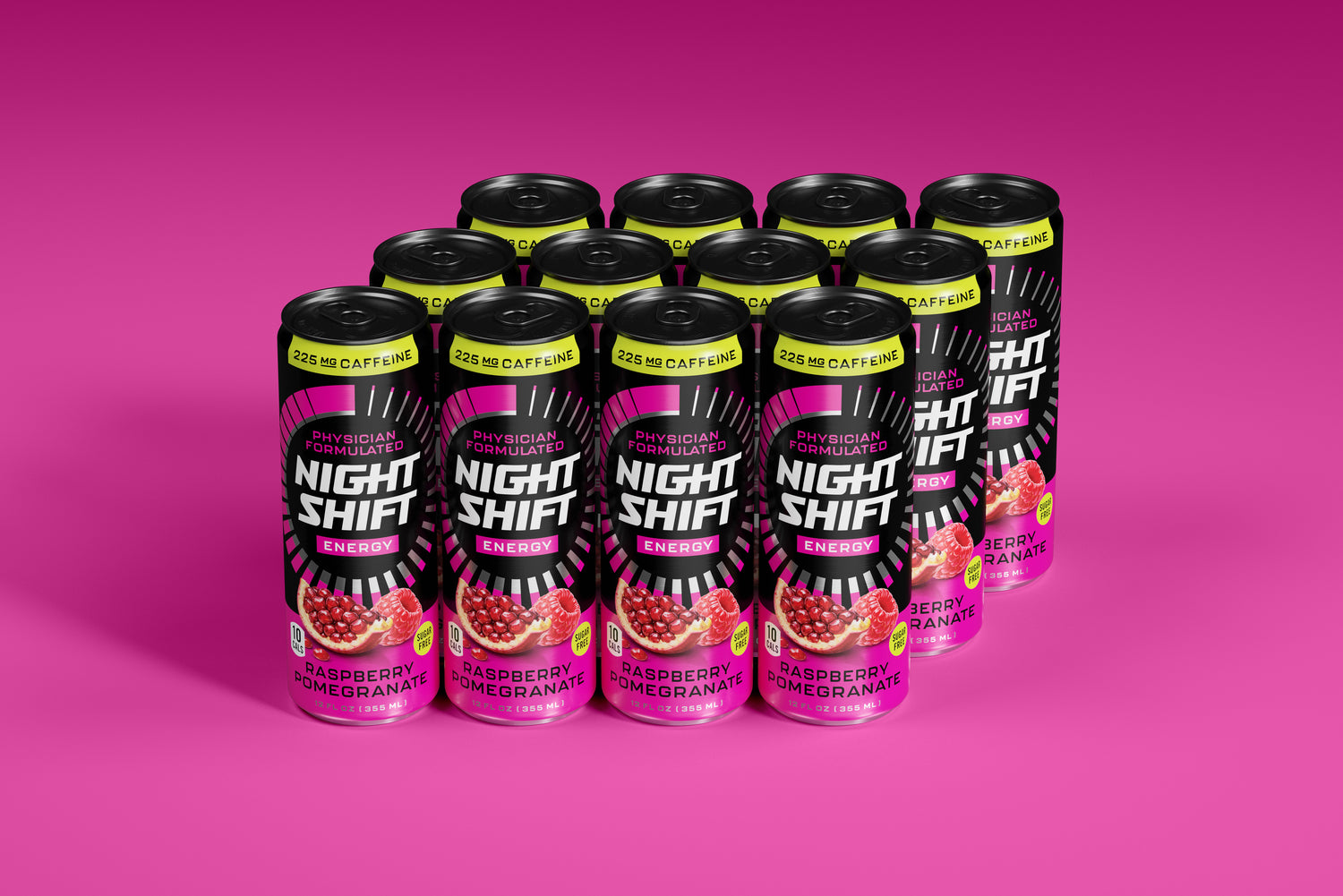 Night Shift Energy - Raspberry Pomegranate 12 Pack